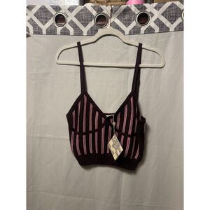 NWT Baum und Pferdgarten Cypre Sleeveless V-Neck Crop Shine Tank Size Medium